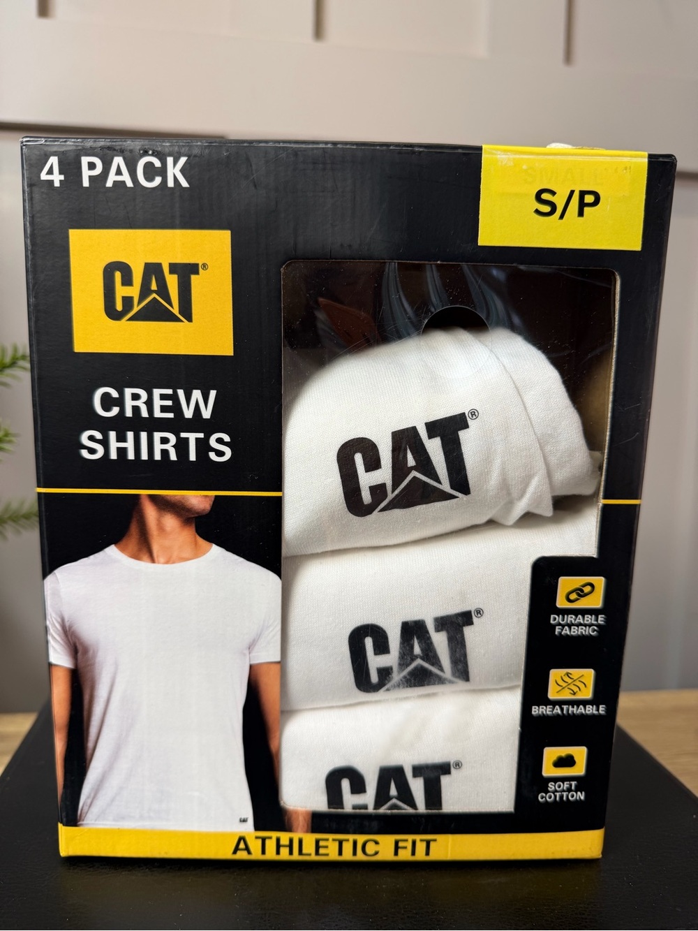 New CATERPILLAR White 3 Pack Athletic Fit CREW Neck T-Shirts - PICK SIZE S